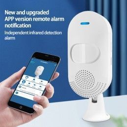 Alarma Pir de Pared Inteligente Wifi Antirrobo 80db Sonido y Luz no Detecta Mascotas Tuya-Ct20w