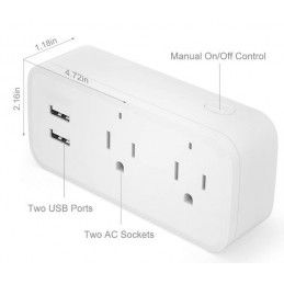 Enchufe Smart Tomacorriente Multipuerto Usb Wifi 16A TUYA-Bsd08