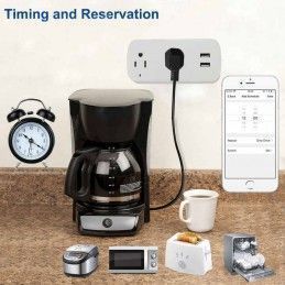 Enchufe Smart Tomacorriente Multipuerto Usb Wifi 16A TUYA-Bsd08
