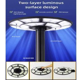 Lampara Farola Solar Circular Ip67 360° De 300w Tipo Ovni