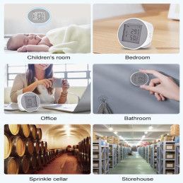 Sensor de Temperatura y Humedad Tuya Smart WiFi con Pantalla y Alarma PST-WSD400H