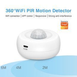 Sensor de movimiento WiFi inteligente Tuya PIR Detector de techo o pared con visión de 360° PST-HW400B