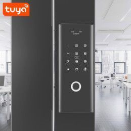 Cerradura Inteligente WIFI Puerta Vidrio Huella Digital Clave Tarjeta TUYA Smart PST-HG200