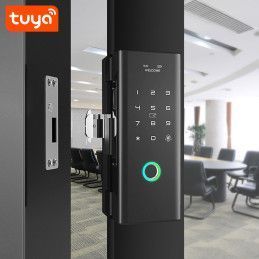 Cerradura Inteligente WIFI Puerta Vidrio Huella Digital Clave Tarjeta TUYA Smart PST-HG200