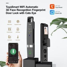 Cerradura Inteligente WiFi TUYA con Cámara 1.3MP y Reconocimiento Facial 3D | PST-H20-P 2.4GHz