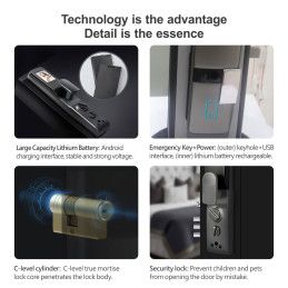 Cerradura Inteligente WiFi TUYA con Cámara 1.3MP y Reconocimiento Facial 3D | PST-H20-P 2.4GHz