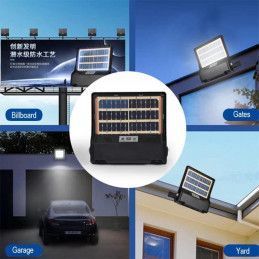 Reflector Led Solar 400W Impermeable IP69 Ultradelgado Vidrio Templado Panel Solar Integrado