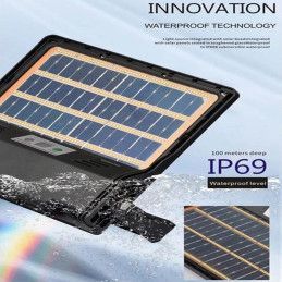 Reflector Led Solar 400W Impermeable IP69 Ultradelgado Vidrio Templado Panel Solar Integrado