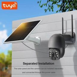Cámara Seguridad Wifi Tuya Smart 3MP 8W 2.4 Ghz Panel solar 2,5" PTZ Batería Recargable PST-SQ-WF-3MP
