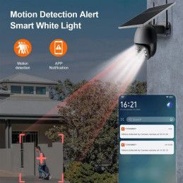 Cámara Seguridad Wifi Tuya Smart 3MP 8W 2.4 Ghz Panel solar 2,5" PTZ Batería Recargable PST-SQ-WF-3MP