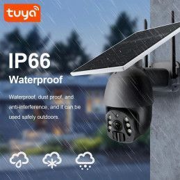 Cámara Seguridad Wifi Tuya Smart 3MP 8W 2.4 Ghz Panel solar 2,5" PTZ Batería Recargable PST-SQ-WF-3MP