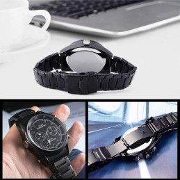 Reloj Iinfrarojo Espia C6 32GB Correa Metal Negra, Vision Nocturna Fotos Audio Video FullHd