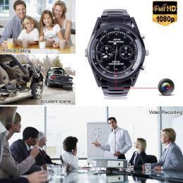 Reloj Iinfrarojo Espia C6 32GB Correa Metal Negra, Vision Nocturna Fotos Audio Video FullHd