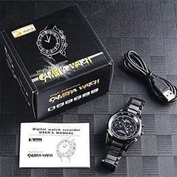 Reloj Iinfrarojo Espia C6 32GB Correa Metal Negra, Vision Nocturna Fotos Audio Video FullHd