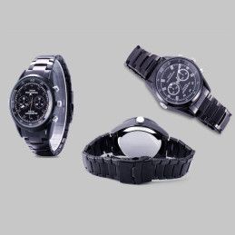 Reloj Iinfrarojo Espia C6 32GB Correa Metal Negra, Vision Nocturna Fotos Audio Video FullHd