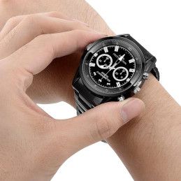 Reloj Iinfrarojo Espia C6 32GB Correa Metal Negra, Vision Nocturna Fotos Audio Video FullHd