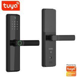 Cerradura Smart  Video Portero Wifi 2.4 Ghz Tuya B2-PRO Cámara Lector de Huella Digital Llave Tarjeta Manija Reversible