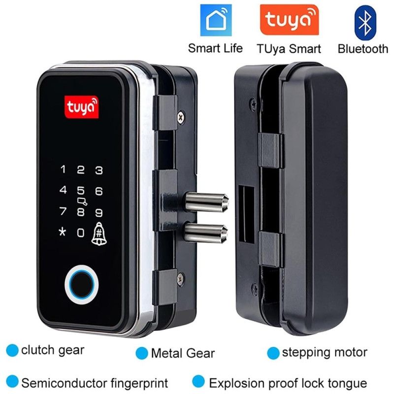 Cerradura Smart Digital Mampara Batiente Inteligente Puerta Vidrio PST-GL-B2