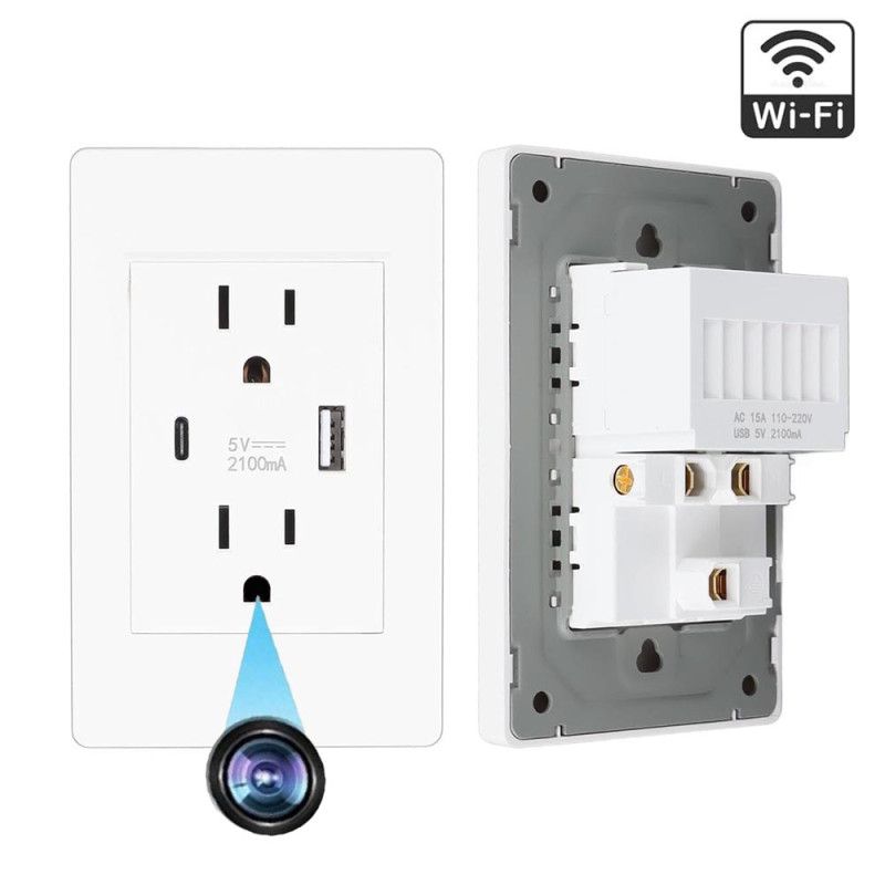 Camara Espia Tomacorriente De Pared SW022 WIFI 1080P Vigilancia Discreta Oculta