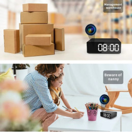 RELOJ CAMARA 1080P WIFI V88 VELADOR DESPERTADOR DE ESCRITORIO OFICINA EN TIEMPO REAL FOTOS Y VIDEO