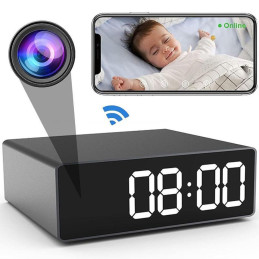 RELOJ CAMARA 1080P WIFI V88 VELADOR DESPERTADOR DE ESCRITORIO OFICINA EN TIEMPO REAL FOTOS Y VIDEO