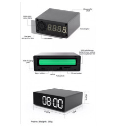 RELOJ CAMARA 1080P WIFI V88 VELADOR DESPERTADOR DE ESCRITORIO OFICINA EN TIEMPO REAL FOTOS Y VIDEO