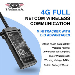 GPS Vehicular Volttak GS12 - 4G Apagado de Motor IP67 Resistente al Agua y al Polvo