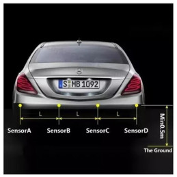 Sensor Retroceso Para Auto Kit Completo Color Negro MG18