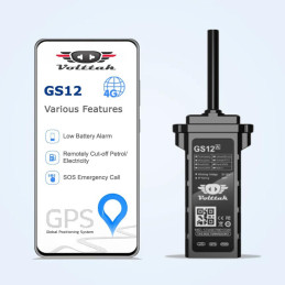 GPS Vehicular Volttak GS12 - 4G Apagado de Motor IP67 Resistente al Agua y al Polvo