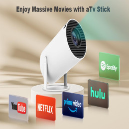 Mini Proyector 4K 2.4 y 5 Ghz 1080P Wifi Bluetooth Portatil Giratorio en 180° + Mini Teclado
