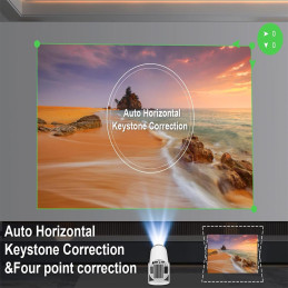 Mini Proyector 4K 2.4 y 5 Ghz 1080P Wifi Bluetooth Portatil Giratorio en 180° + Mini Teclado