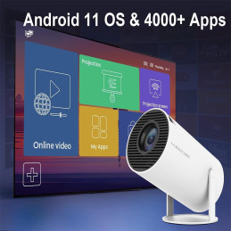 Mini Proyector 4K 2.4 y 5 Ghz 1080P Wifi Bluetooth Portatil Giratorio en 180° + Mini Teclado