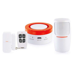 Kit de alarma Wifi  PST-H1 Tuya 2.4Ghz Sirena, Sensor de puerta o ventana, llavero