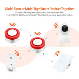 Kit de alarma Wifi  PST-H1 Tuya 2.4Ghz Sirena, Sensor de puerta o ventana, llavero