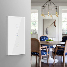 Dimmer Atenuador De Luz Interruptor Wifi de pared panel de vidrio , control de voz Alexa Google, inteligente Tuya DS-172