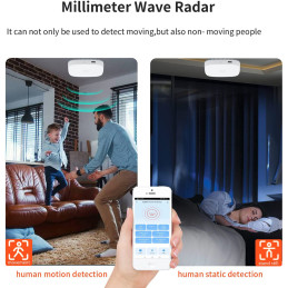 Sensor de Presencia Humana WIFI Tuya ZY-M100-1 alarma con app