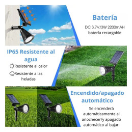 Estaca Solar Luz Cálida IP67 Decorativo de Pared y Piso Ideal para Césped, Jardín, parques o Exteriores del Hogar