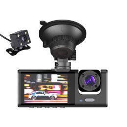 Cámara de Auto Triple Frontal Cabina y Retroceso + MicroSD 32 GB