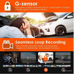 Cámara de Auto WIFI GPS Triple Frontal Cabina y Retroceso + MicroSD 64 GB