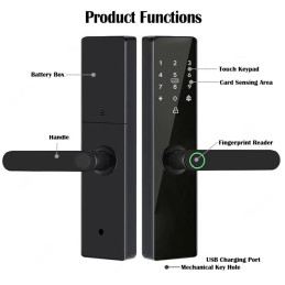 Cerradura Inteligente WiFi PST-Z17 TY | Huella Digital, Tarjeta, App Tuya, Teclado y Llave Mecánica