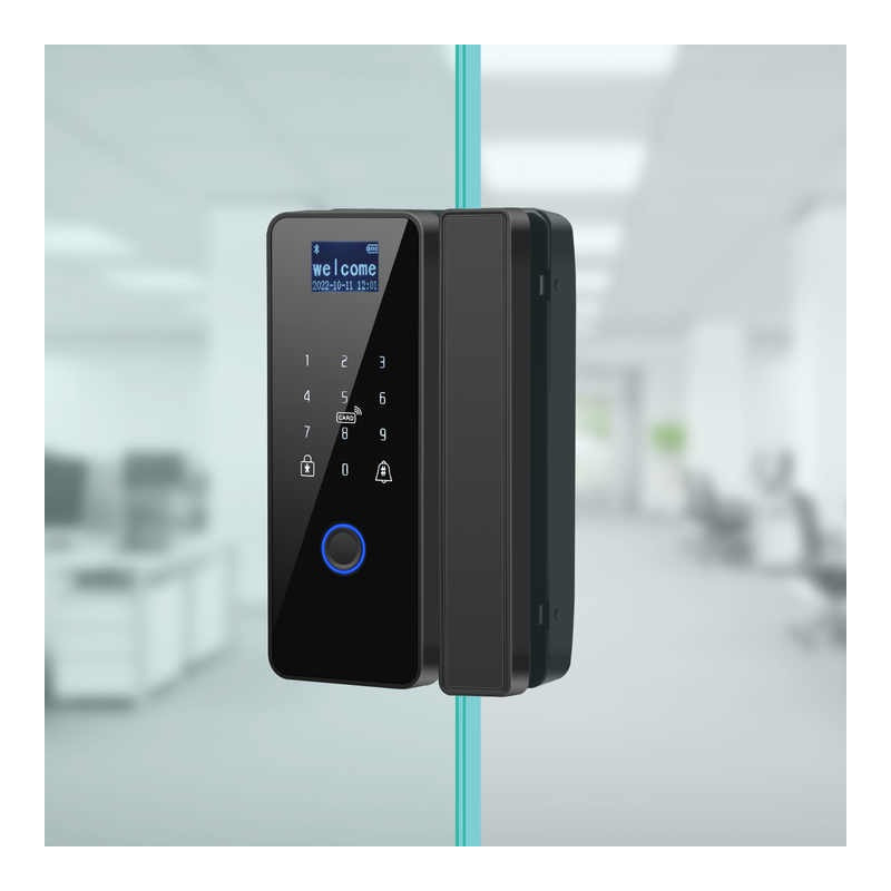 Cerradura Electrónica para Vidrio PST-008P | Control Remoto, Tarjeta RFID y Teclado Numérico Táctil