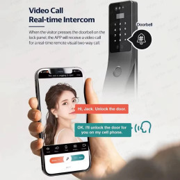 Cerradura Inteligente PST-D17 3D | Reconocimiento Facial, Huella, Código, RFID y App Dishome WiFi