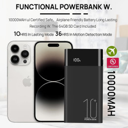 Batería Portátil Camara Espía de 5000 mAh, 4K Infrarrojo Wifi Video Fotos SW10