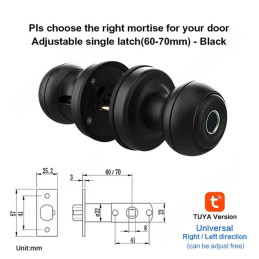 Cerradura Inteligente Bluetooth de Perilla PST-Q1 App, Huella y Llave
