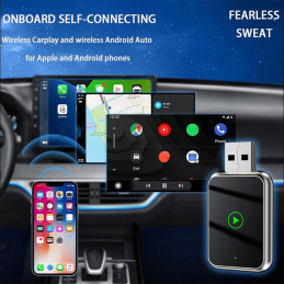 Adaptador Carplay Inalámbrico Q1J Bluetooth para Auto Compatible con Iphone y Android