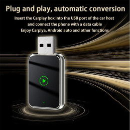 Adaptador Carplay Inalámbrico Q1J Bluetooth para Auto Compatible con Iphone y Android