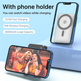 Batería Externa Portátil ASPOR 20 000 mAh Negro A386 Carga Rápida Inalámbrica