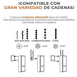 Control Motor Inteligente Smart Wifi Con Batería Interna TUYA-Yh002-B para Cortinas y Persianas con Cadena