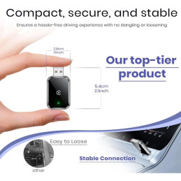 Adaptador Carplay Inalámbrico Q1J Bluetooth para Auto Compatible con Iphone y Android