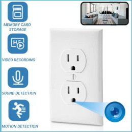 Camara Espía "Tomacorriente de Pared" SW022 WIFI 1080P Vigilancia Oculta